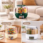360° Rotating Candy Dispenser 6 Compartments Spinning Carousel (green, M)