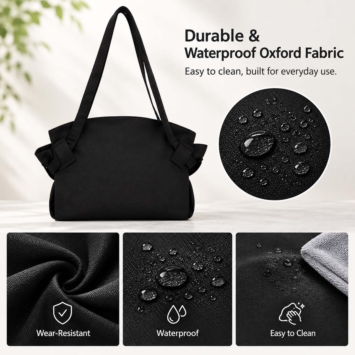 Picking Bag Water-Resistant Shoulder Harvest Bag Woven Sack for Orchard (Black)