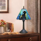 Tiffany Stained Glass Table Lamp Black Cat Bedside Lamp Home Decoration