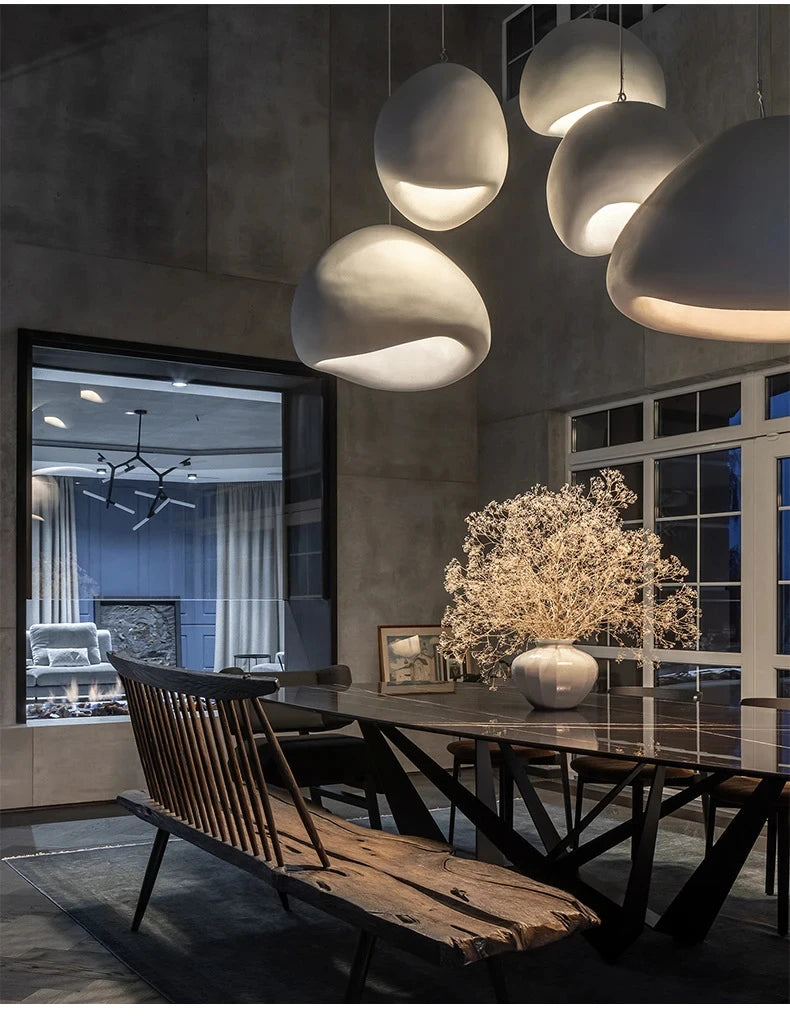 Nordic Wabi Sabi Style Led E27 Chandelier Lustre Dining Room Bedroom Hanghing Home Decor Bar Loft Pendant Fixtures Kitchen Lamp