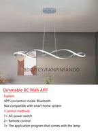 Modern LED Chandelier Pendant Light w/Remote , Adjustable Height Dimmable Ceiling Light for Kitchen Island, Dining Room Lighting