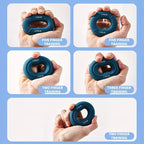 Hand Grip Ring with Silicone Carpal Expander, Strength Training Finger Ring, Increase Muscle Power and Body Building, 20-80LB