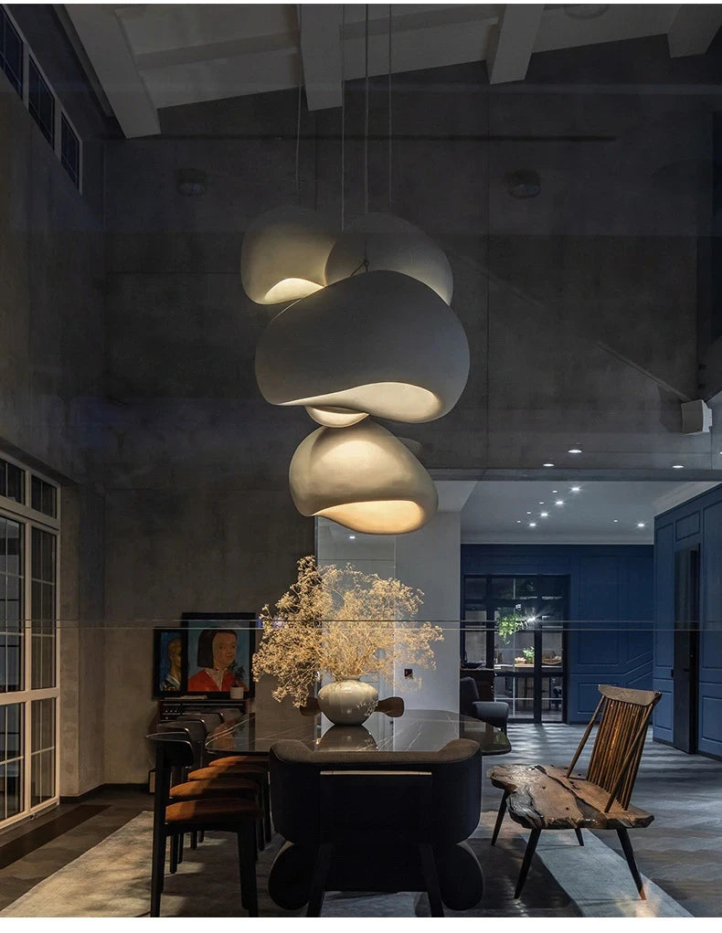 Nordic Wabi Sabi Style Led E27 Chandelier Lustre Dining Room Bedroom Hanghing Home Decor Bar Loft Pendant Fixtures Kitchen Lamp