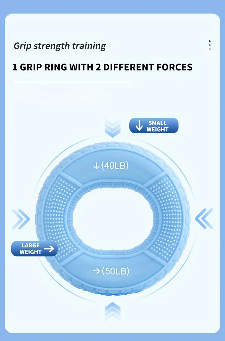 Hand Grip Ring with Silicone Carpal Expander, Strength Training Finger Ring, Increase Muscle Power and Body Building, 20-80LB