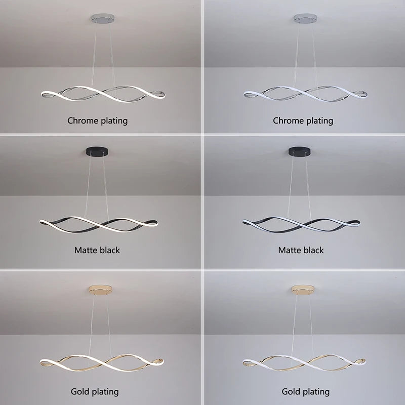Modern LED Chandelier Pendant Light w/Remote , Adjustable Height Dimmable Ceiling Light for Kitchen Island, Dining Room Lighting