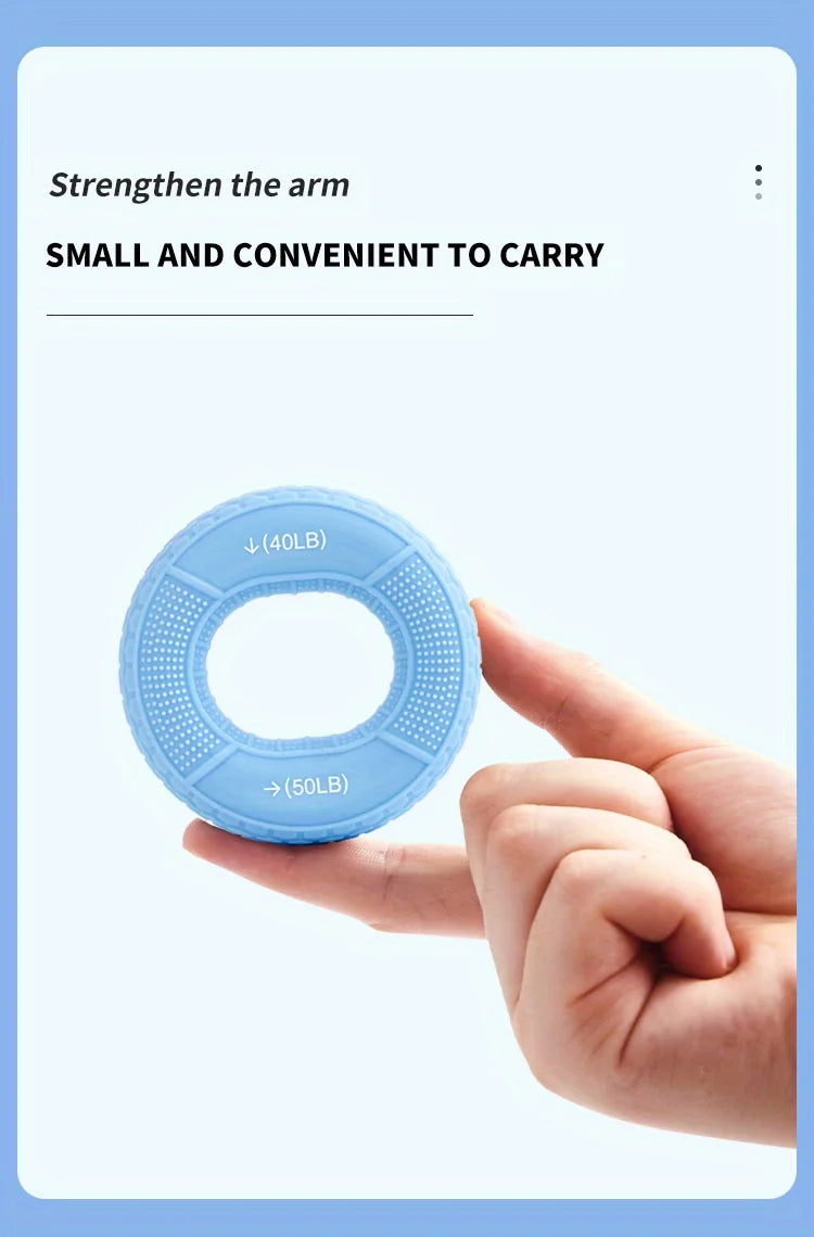 Hand Grip Ring with Silicone Carpal Expander, Strength Training Finger Ring, Increase Muscle Power and Body Building, 20-80LB