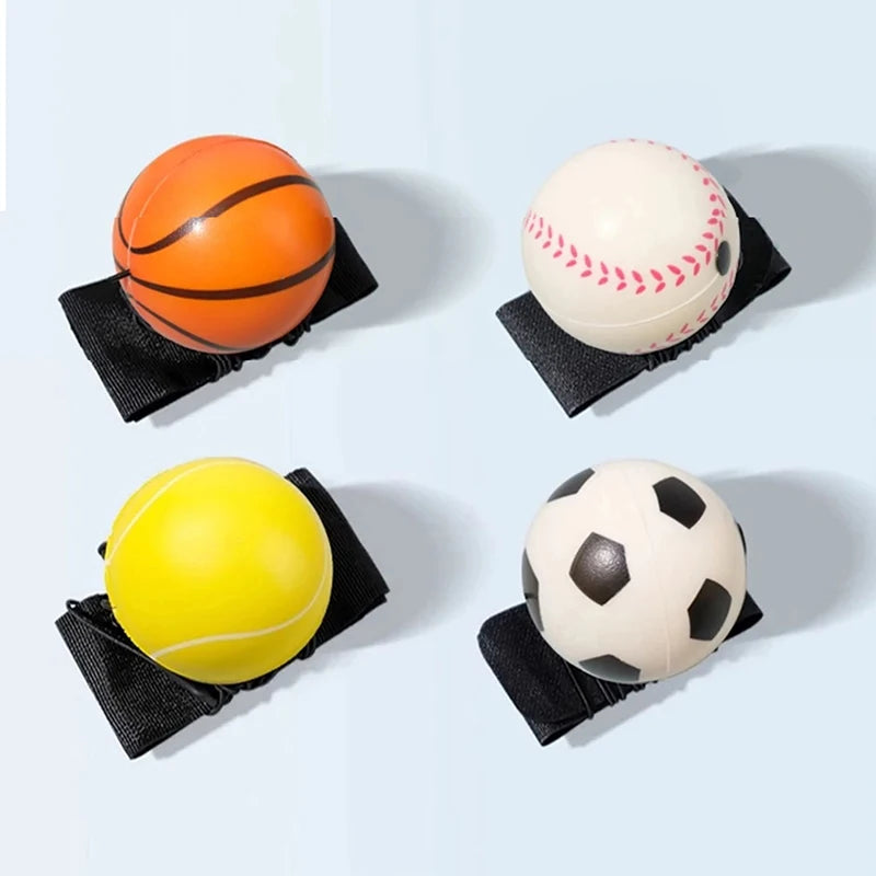 Elastic Bouncing Rubber Hand Ball Game Exercise Sport Strength Training Toy For Children Kids Outdoor