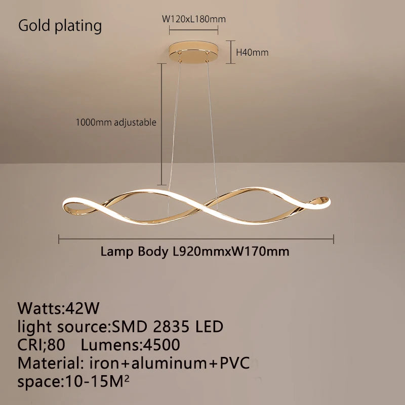 Modern LED Chandelier Pendant Light w/Remote , Adjustable Height Dimmable Ceiling Light for Kitchen Island, Dining Room Lighting
