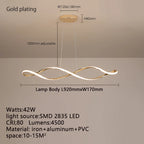 Modern LED Chandelier Pendant Light w/Remote , Adjustable Height Dimmable Ceiling Light for Kitchen Island, Dining Room Lighting