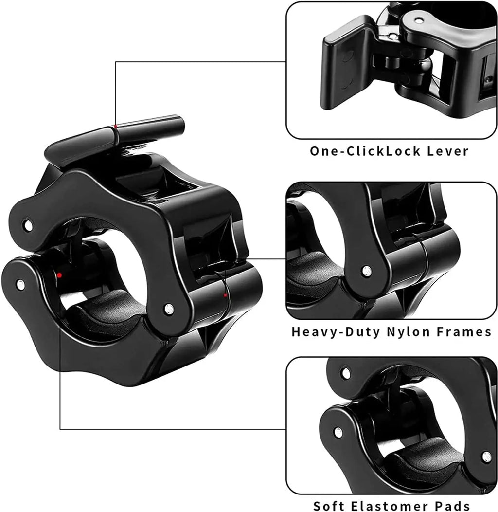 1/2Pcs 25/28/30mm Quick Release Barbell Clamps Spin Lock Barbell Collars Weight Bar Clips for Weightlifting Ad Strength Training