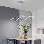 Modern LED Chandelier Pendant Light w/Remote , Adjustable Height Dimmable Ceiling Light for Kitchen Island, Dining Room Lighting
