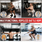 Ropeless Battle Rope Adjustable Resistance Ropeless Battle Rope for Home Gym Full Body Workout Fitness Training Equipment