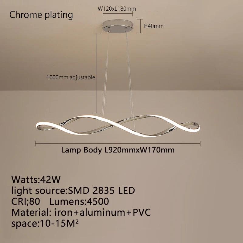 Modern LED Chandelier Pendant Light w/Remote , Adjustable Height Dimmable Ceiling Light for Kitchen Island, Dining Room Lighting