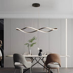 Modern LED Chandelier Pendant Light w/Remote , Adjustable Height Dimmable Ceiling Light for Kitchen Island, Dining Room Lighting