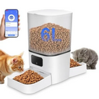 Gugxiom 6L Automatic Cat Feeder for 2 Cats, Cat Food Dispenser, Large Capacity Double Bowls Detachable, Smart APP Control Pet Food Dispenser