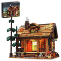 TYCOLE Wood Cabin Building Blocks Set with Lights for Adults and Girls 8-12
