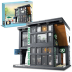 City Coffee Shop Building Block Set, 581PCS Architecture Model with Lights