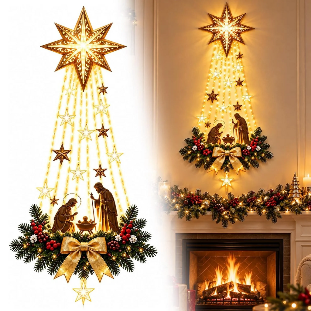 Christmas Decorations Wall Lights Star of Bethlehem Christian Hanging Decor