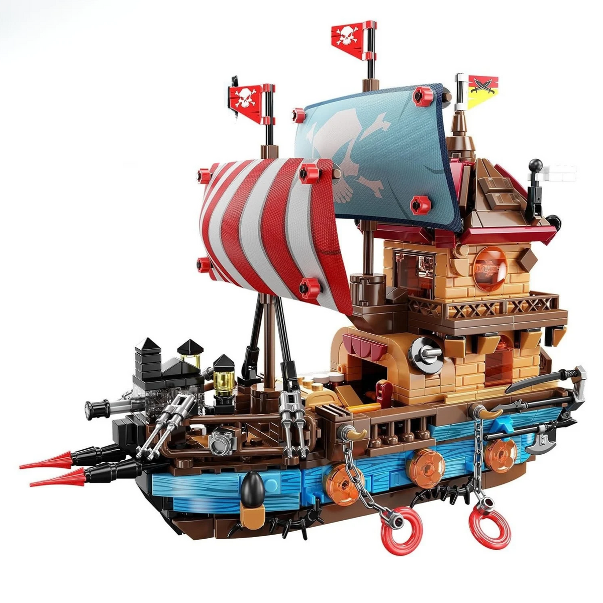Pirate Ship Building Kit 916 Pcs with LED Lights, Creative Pirate Toy Model