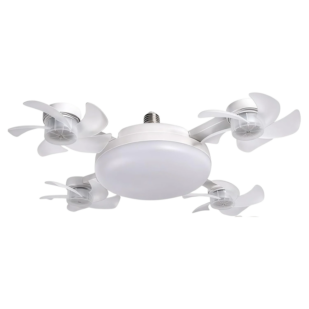 2026 E27 Socket Ceiling Fan Light, Silent LED Fan with Remote Control