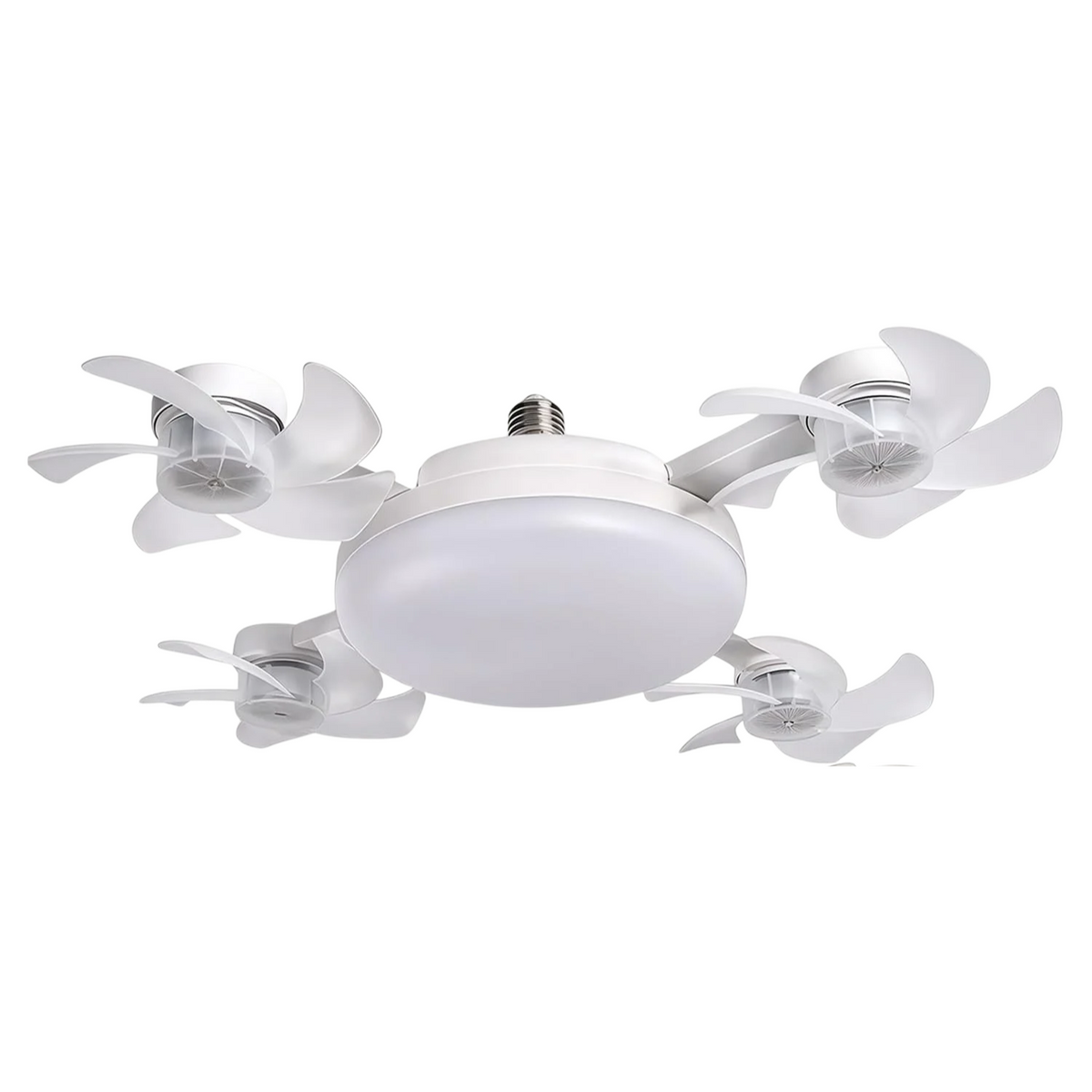 2026 E27 Socket Ceiling Fan Light, Silent LED Fan with Remote Control