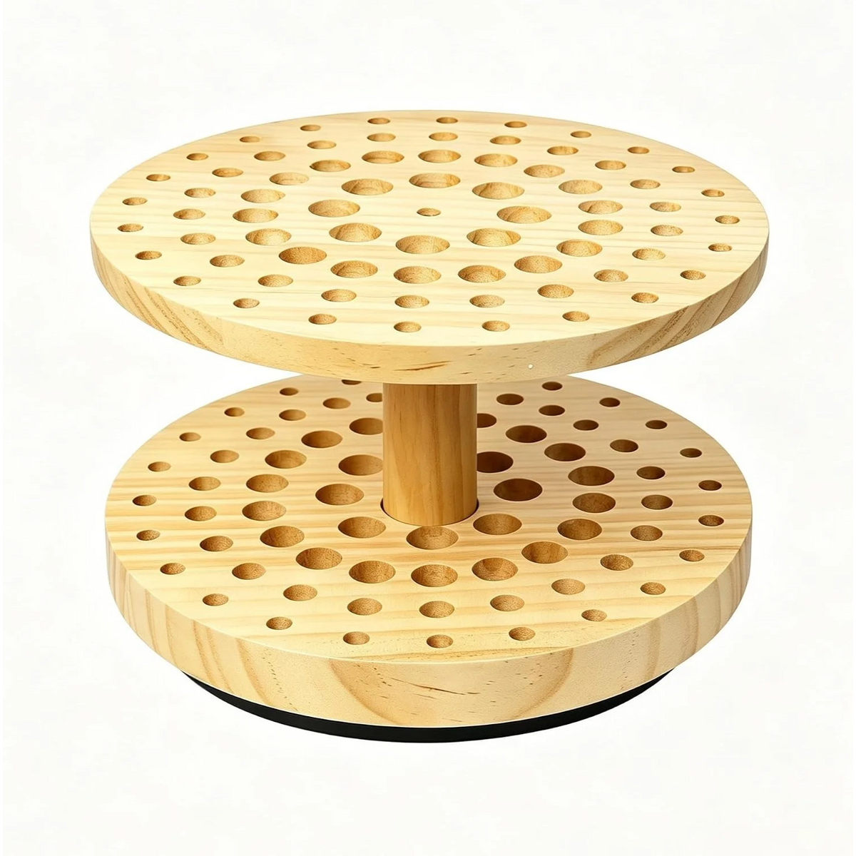 360° Rotating Paint Brush Holder, 72-Hole Hardwood Desk Organizer
