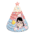 Christmas Tree Cat Bed Cave with Felt and Gauze，Pink