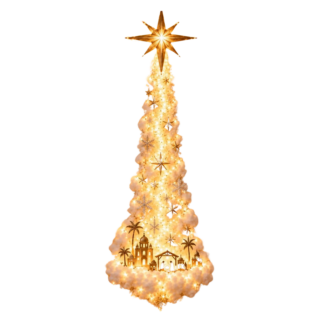 AUOBAG Christmas Wall Decor Lights, LED Christmas Decorations Indoor (Nativity Star)