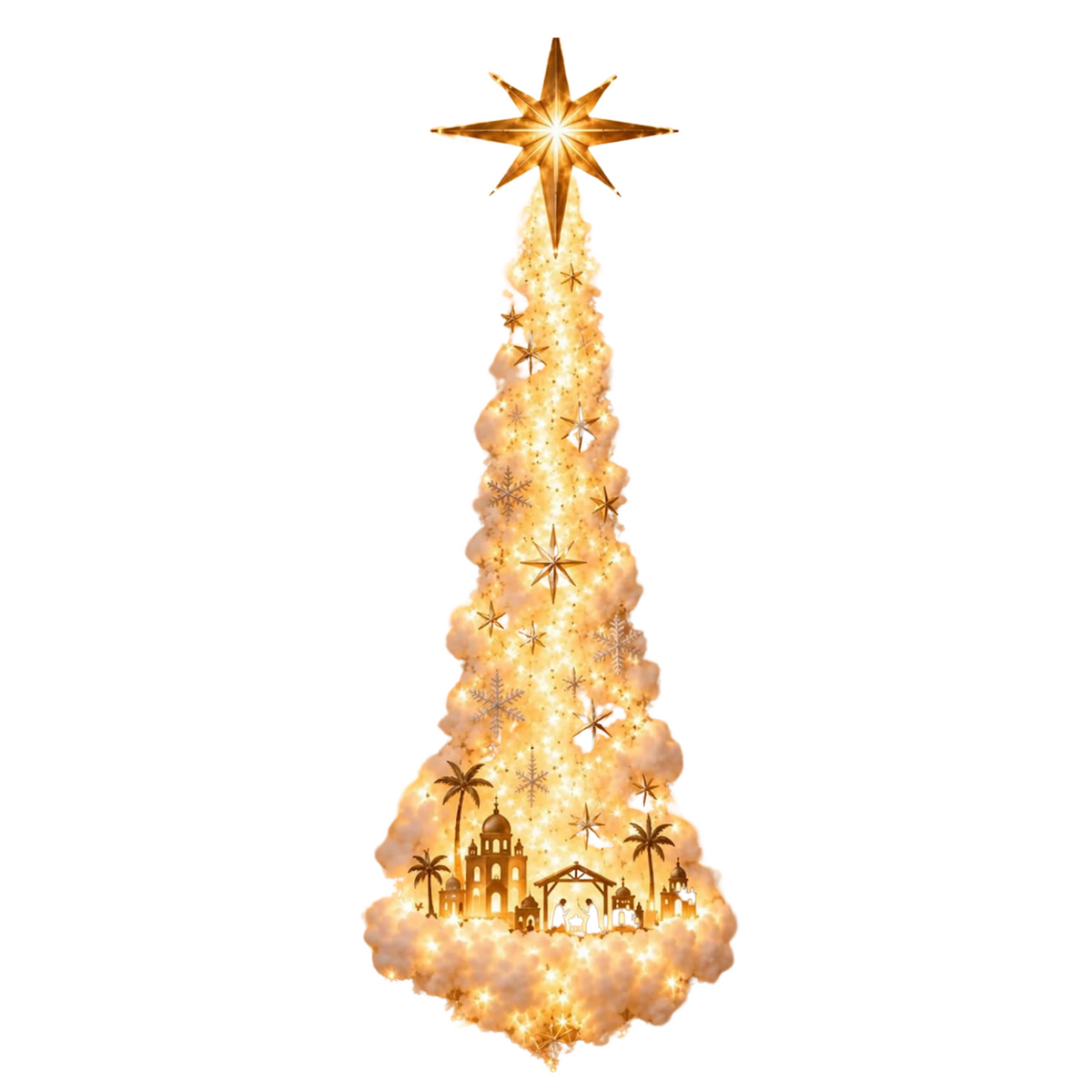 AUOBAG Christmas Wall Decor Lights, LED Christmas Decorations Indoor (Nativity Star)