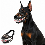 Scary Dog Muzzle Mask, Halloween Hellhound Monster Teeth Costume for Medium and Large Dogs (L)