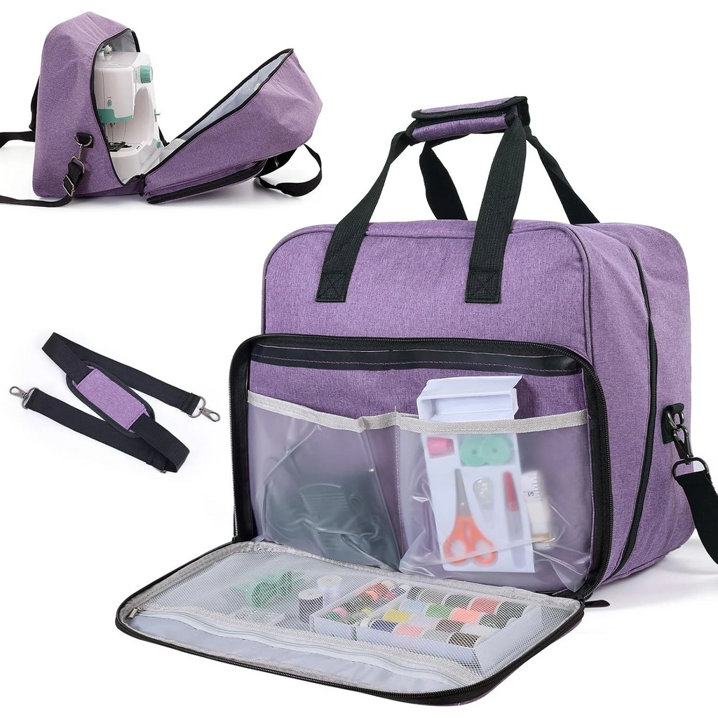 Universal Sewing Machine Carrying Case With Shoulder Strap/Purple(Bag Only)