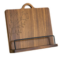 Acacia Wood Cookbook Stand for Kitchen Counter - Wooden Recipe Book Holder