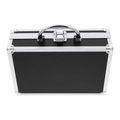 Tool Box Briefcase Aluminum Alloy Hard Shell for Office Travel Black Finish, Handle Design with Large Capacity Interior, Protects Valuables, Business Trip Storage Box