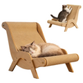 Cat Scratch Lounger Chair Bed, Natural Wooden Sisal Scratching Board，1PC