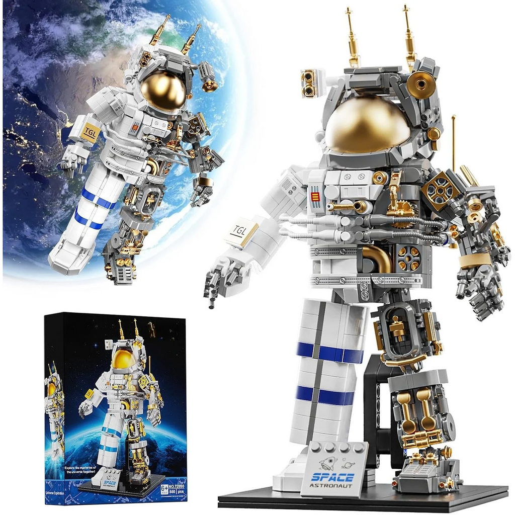 Space Astronaut Building Set with Display Stand for Boys Age 8-12