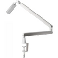 White 360° Rotatable Mic Stand, Microphone Boom Arm, Low Profile Mic Arm, Compatiblewith 3/8" 5/8" 1/4" Screw, for Podcasts Gaming Office Recording (white standard)