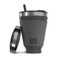 Collapsible Insulated Tumbler 16oz, Reusable Coffee Cup with Straw