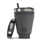 Collapsible Insulated Tumbler 16oz, Reusable Coffee Cup with Straw