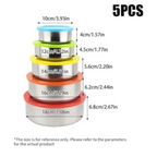 5 Packs Food Storage Containers Set with Lids, Stainless Steel Food Storage Bowls for Kitchen Pantry Refrigerator, Silver