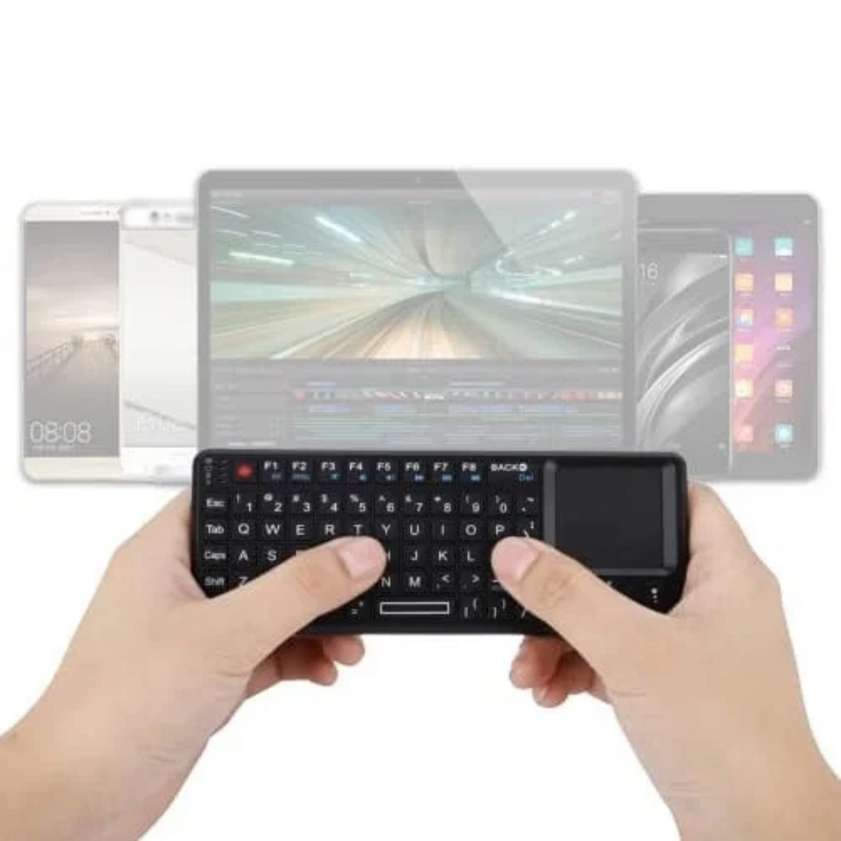 Gugxiom 2.4G Wireless Touchpad Keyboard, USB2.0 Mini Wireless Keyboard with 69 Backlight Keys, with Touch Pad, IR Indicator, Receiver and USB Cable