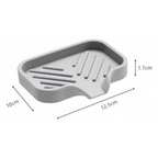 1Pc Gray Silicone Sink Tray Sponge Holder, Self-Draining Soap Dish Caddy Pad for Kitchen Counter & Bathroom, Waterproof Storage Organizer