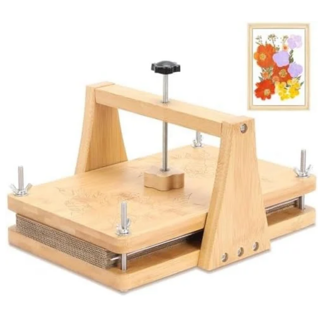 Gugxiom Flower Press Kit, 10.8" x 6.8" Large Wooden Flower Press, Even Pressure, DIY Arts Pressing Kit for Making Dried Flowers/Plants, for Plant and Crafts Lover