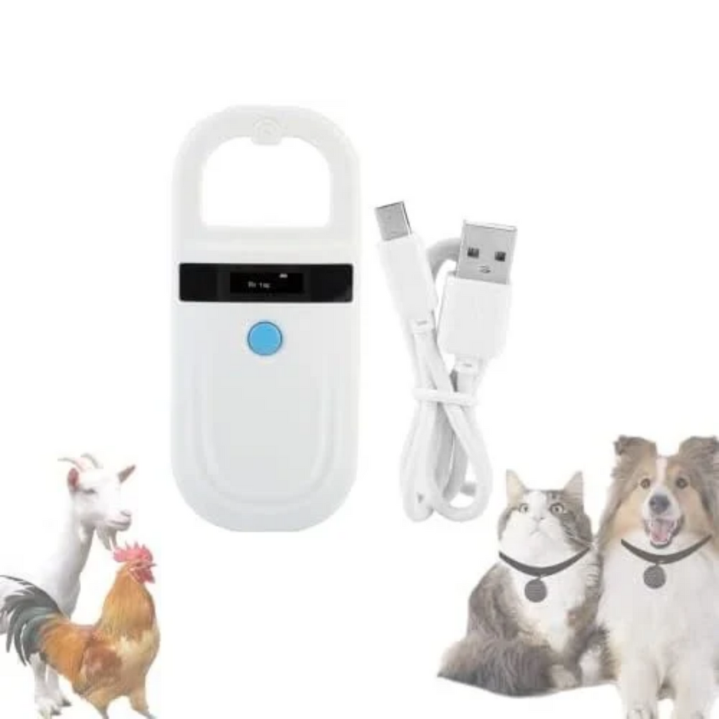 Gugxiom Pet Microchip Scanner, 134.2Khz/125Khz Pet Microchip Reader with OLED Display, Low Battery Alarm Animal Chip ID Scanner for FDX B(ISO11784/11785) and EMID microchips