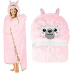 Wearable Blanket Adult Animal, Cute Hoodies, Comfy Blanket Hoodie, Gifts for Mom Girl Wife Friend for Christmas (Alpaca Pink)