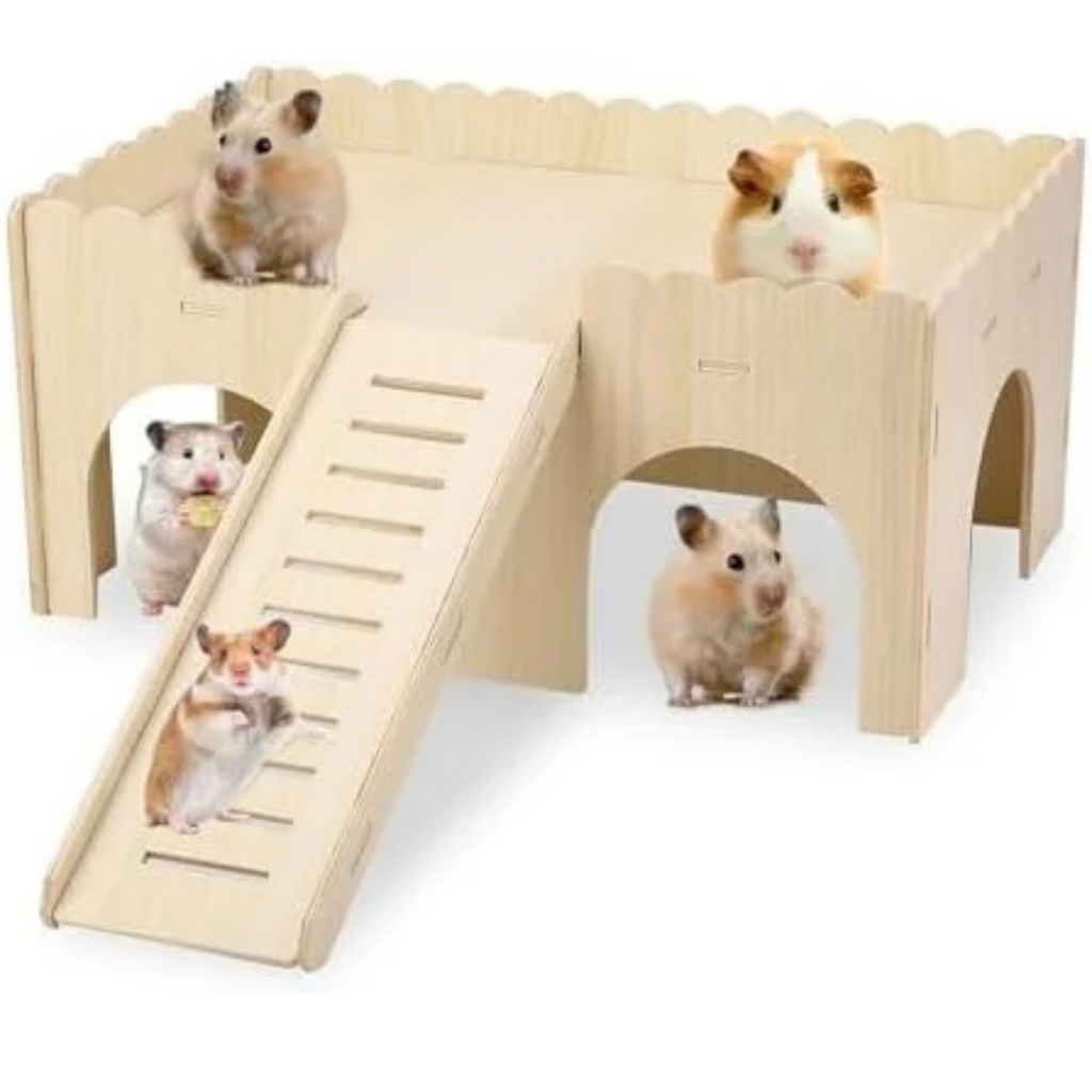 Large Guinea Pig Hideout, 14.96 X 9.45 X 7.09in Wooden Guinea Pig House
