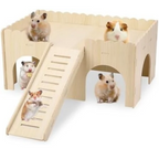 Large Guinea Pig Hideout, 14.96 X 9.45 X 7.09in Wooden Guinea Pig House