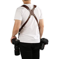 Double Camera Strap,Camera Shoulder Strap for Two Cameras,Adjustable Leather Double Camera Harness