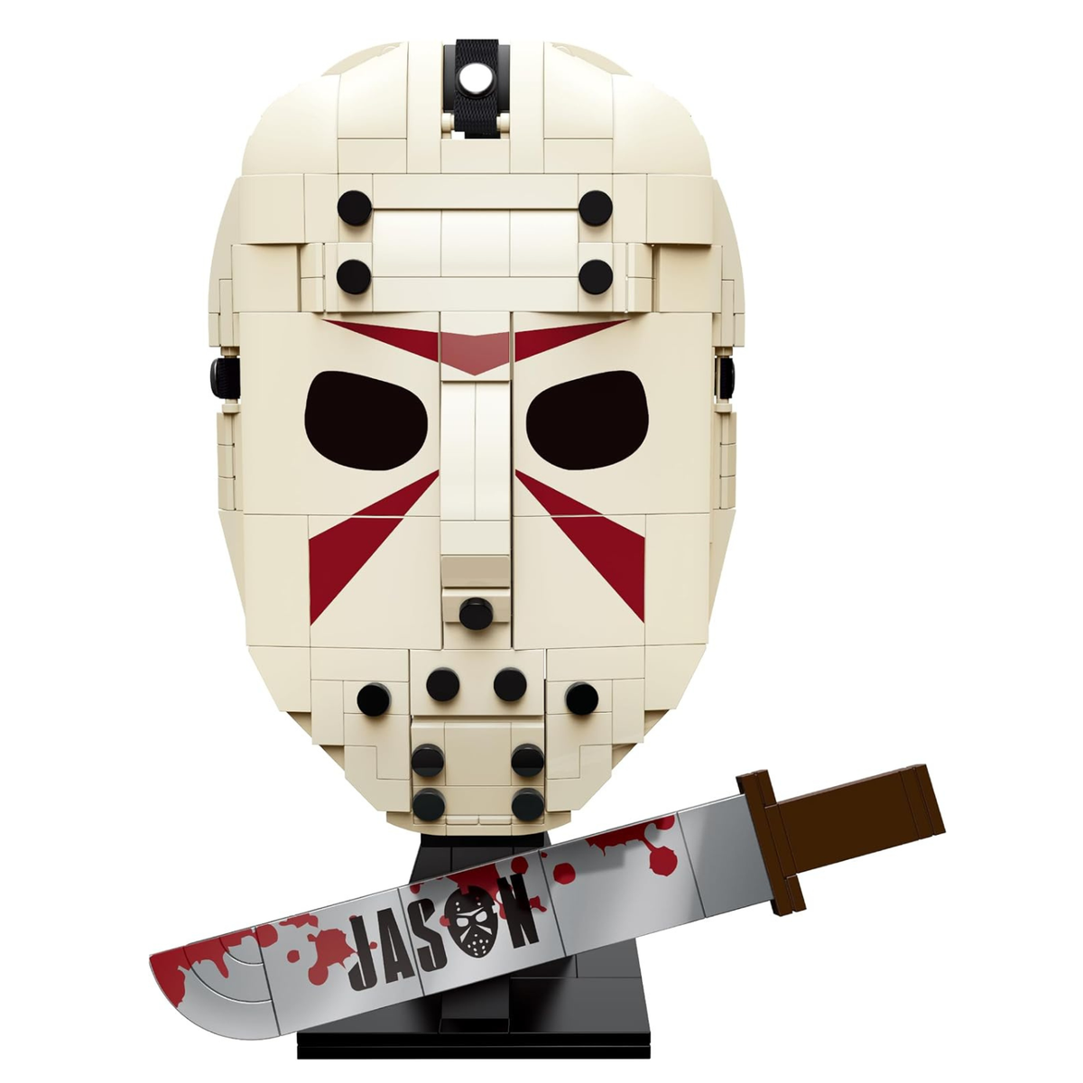 Jason Universe Hockey Mask Building Kit, 311-Piece Horror Collectible with Display Stand