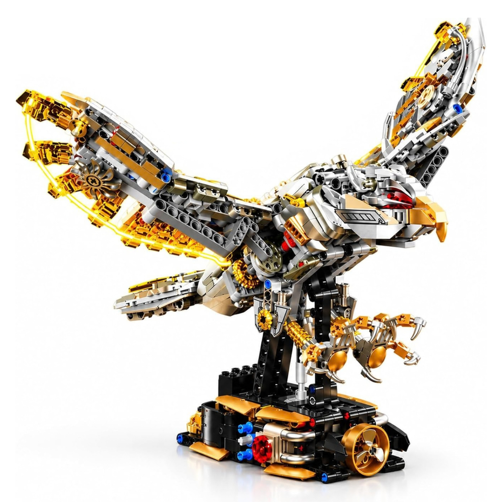 Mechanical Eagle Building Block Set with LED Light for Ages 8-12+