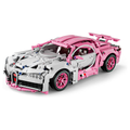 1:14 Pink Race Car Building Blocks, 1,144-Piece Supercar Model Kit